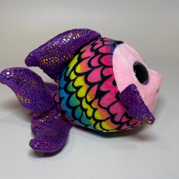 Ty Plush Fish Toy with Pink and Purple - Picture 11 of 12